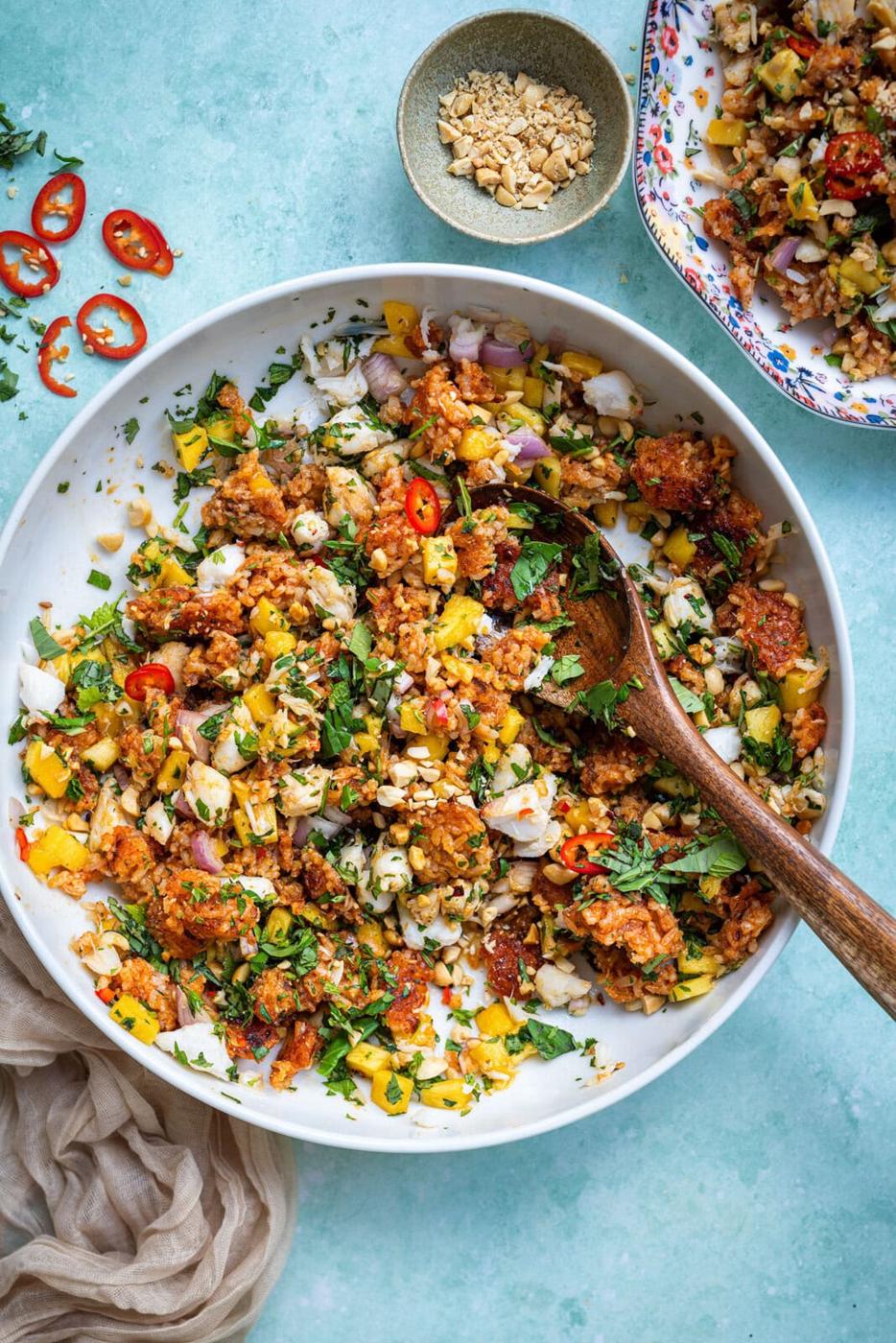Crispy Rice Salad with Crab and Mango