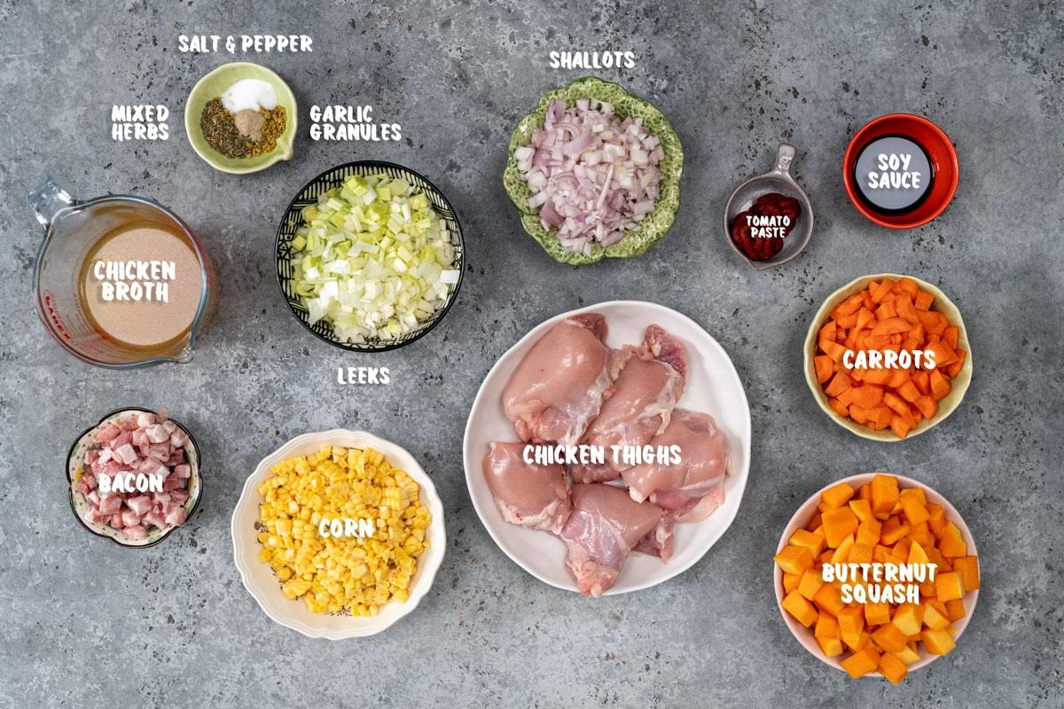 ingredients for slow cooker chicken pot pie