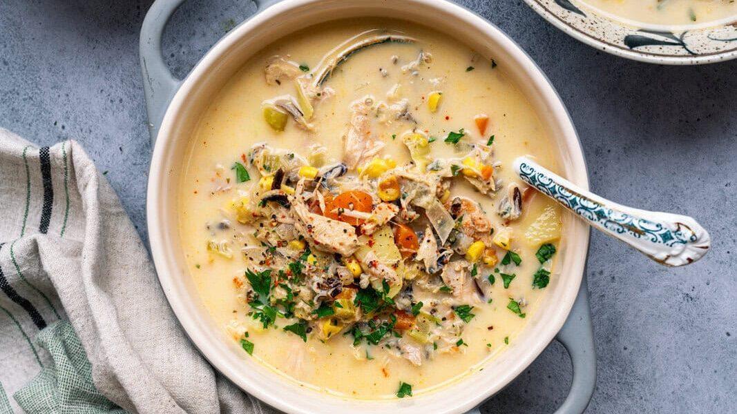 Creamy Leftover Turkey and Wild Rice Soup