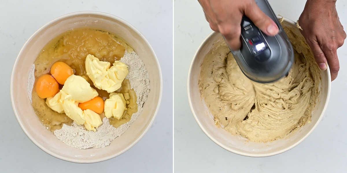 Making apple cake collage