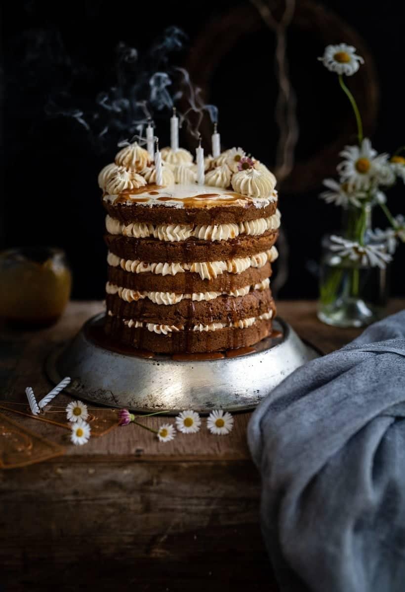 Earl Grey layer cake with Swiss buttercream and Earl Grey Caramel