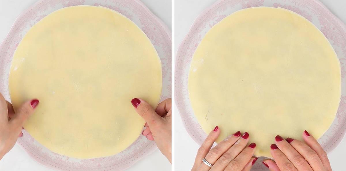 Covering Easter cake with a layer of Marzipan