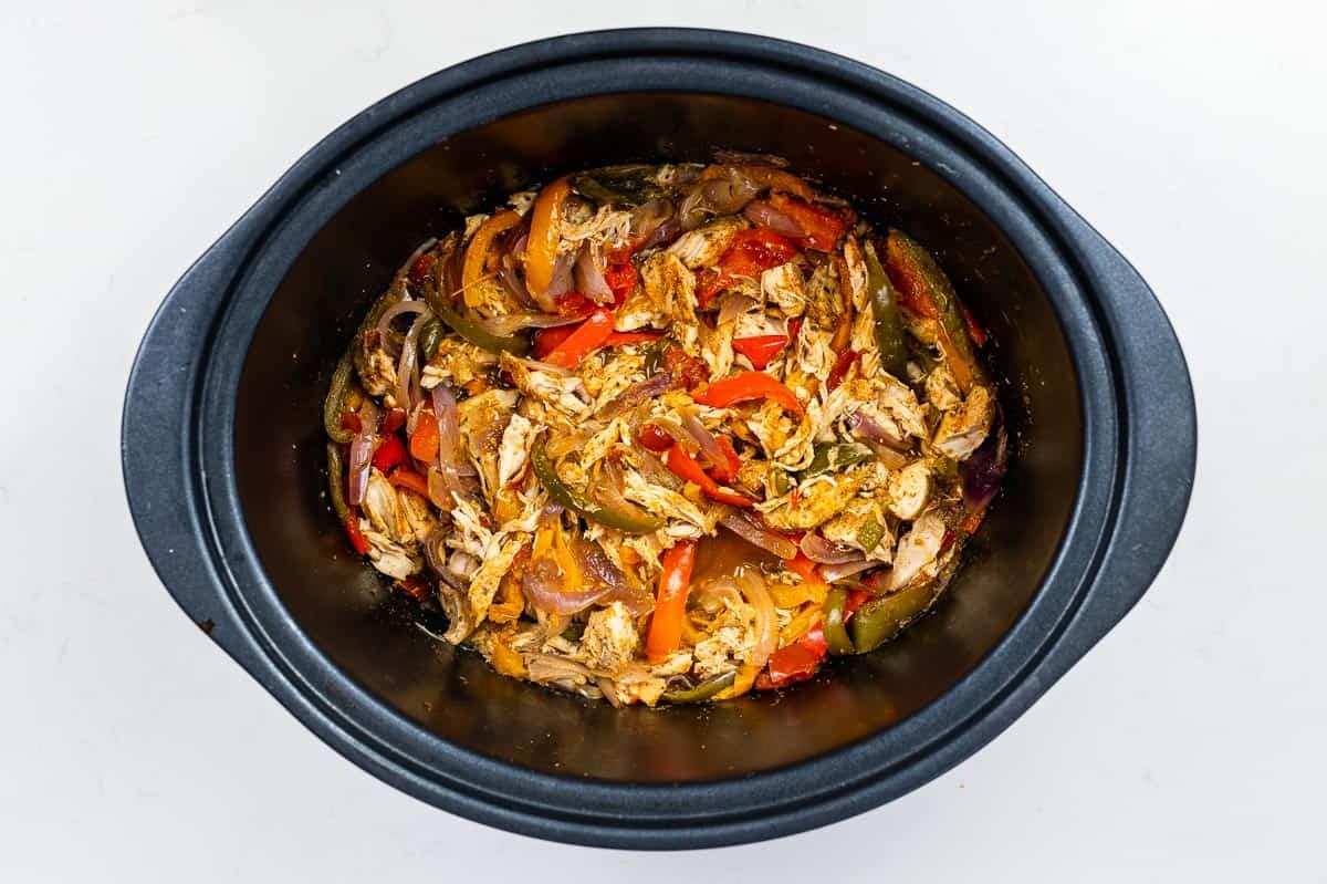 Chicken Fajitas prepared in a slow cooker