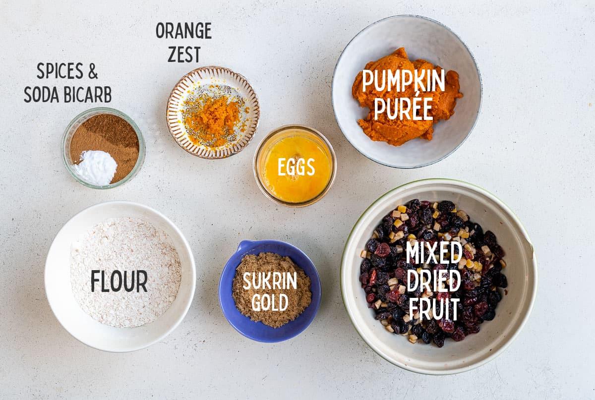 ingredients for fruit cake collage