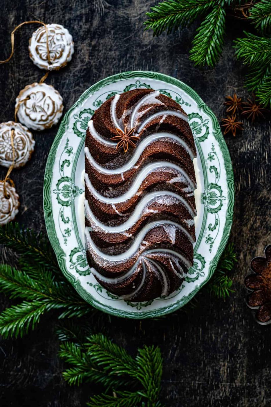Gingerbread Loaf Cake with Rum Glaze