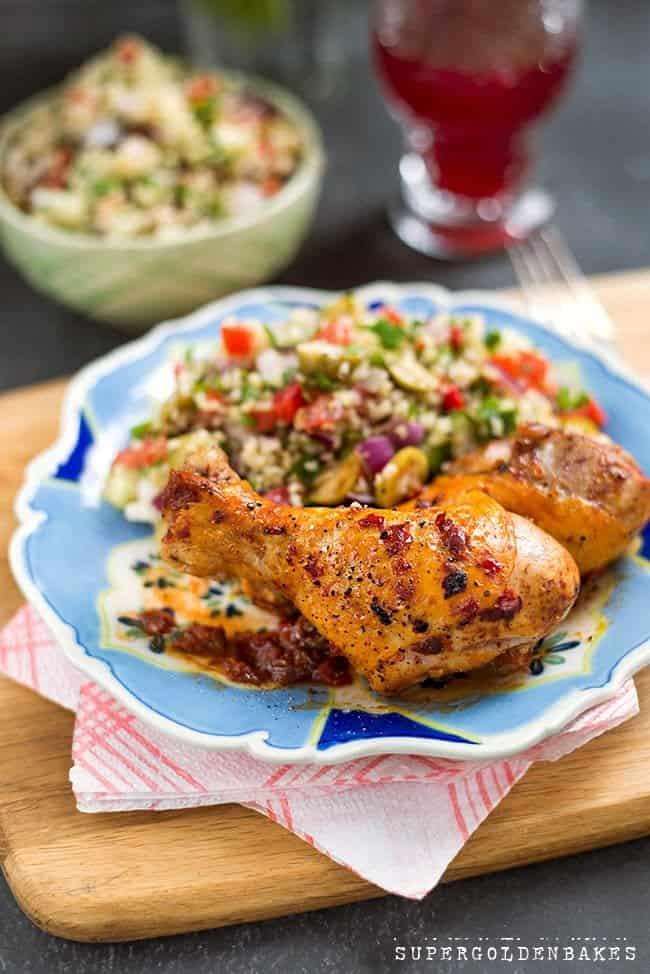Easy Harissa chicken with tabbouleh