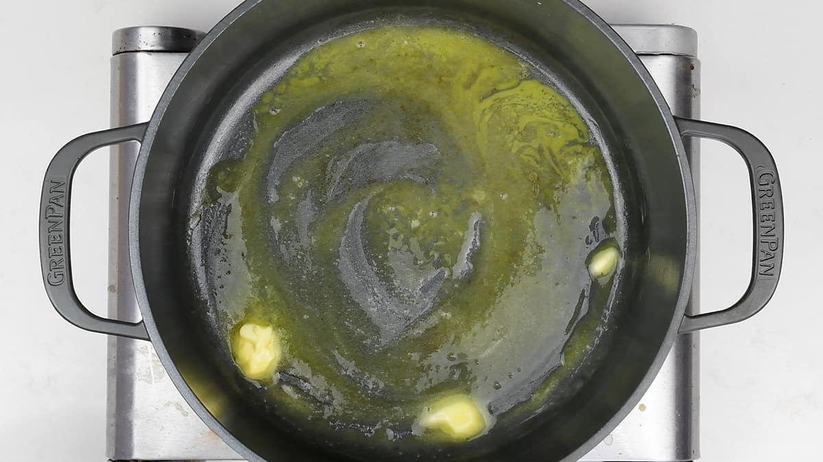 Melting butter in a pot