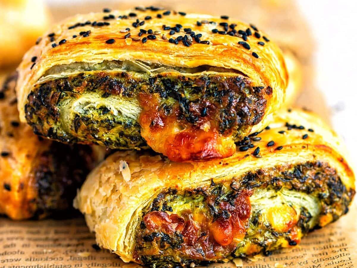 Puff Pastry Spanakopita Rolls – Air Fryer or Oven