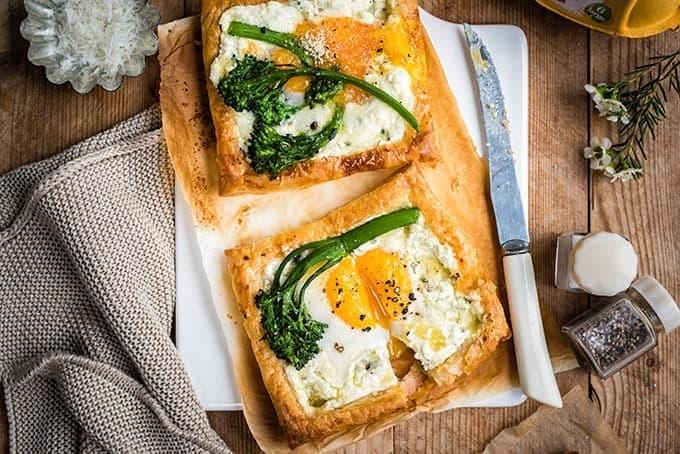 Egg and Goat’s Cheese Puff Pastry Galettes