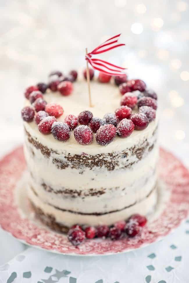 Cranberry and Walnut Cake with Mascarpone Frosting