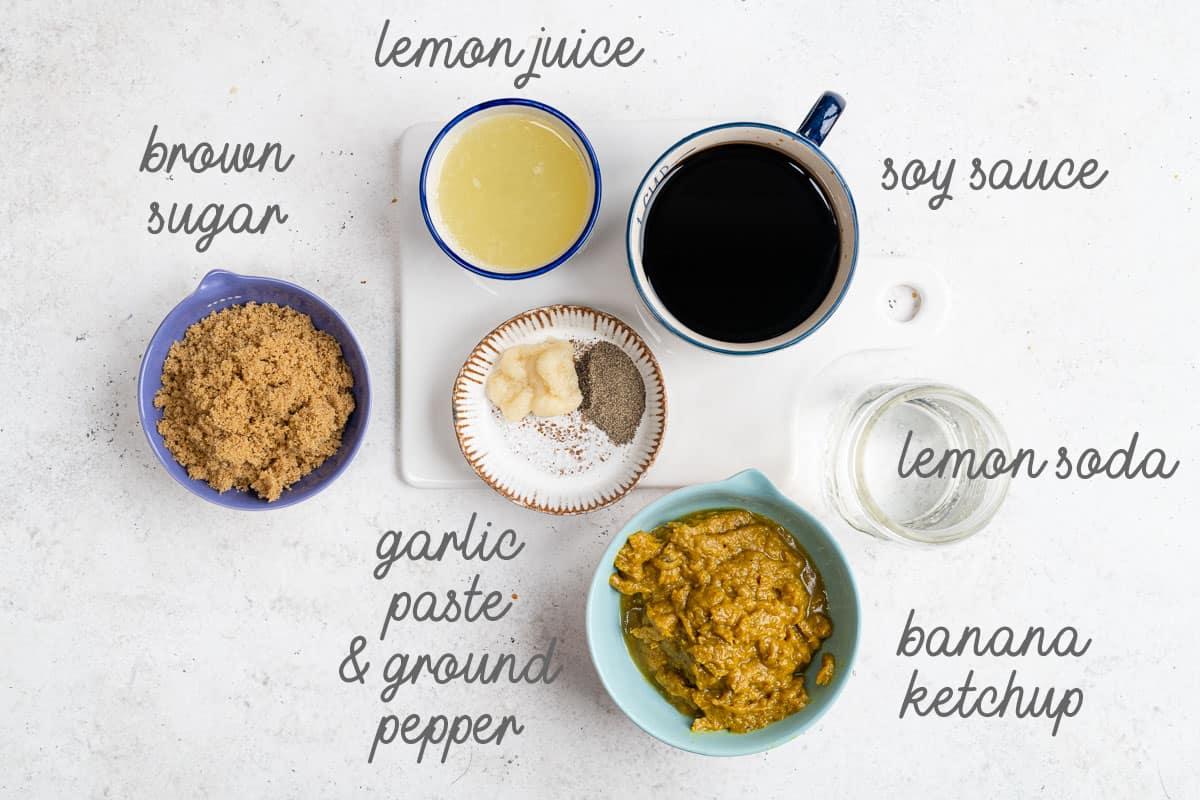 ingredients for Filipino BBQ sauce