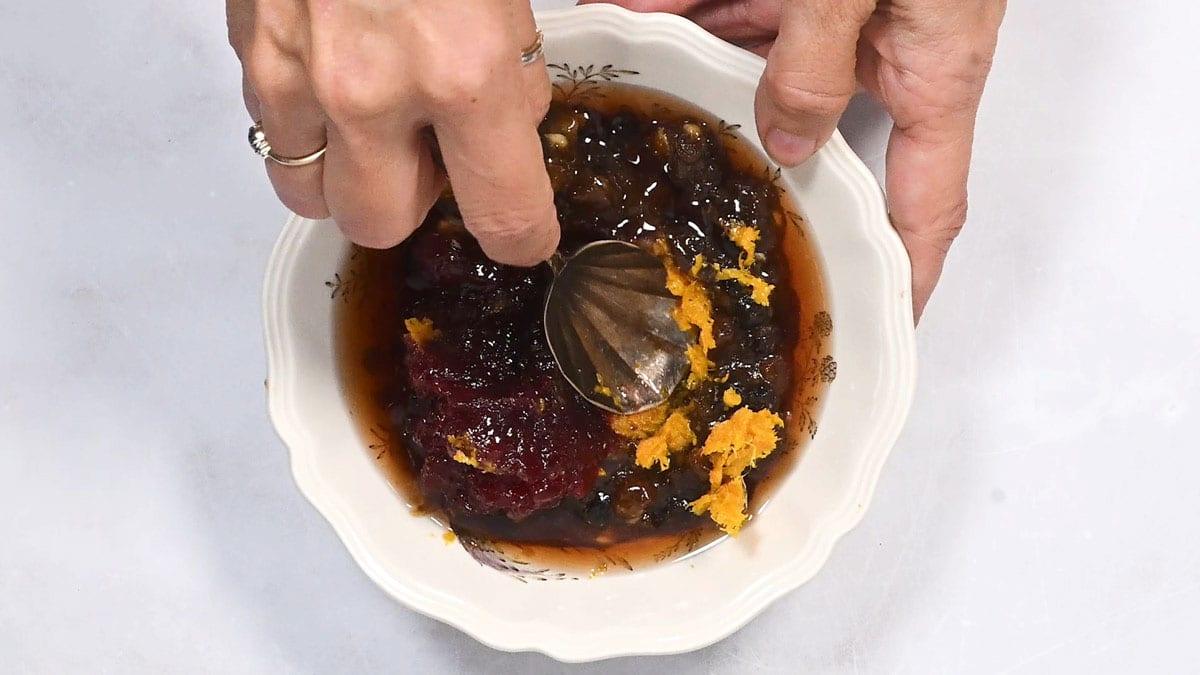 stirring mincemeat