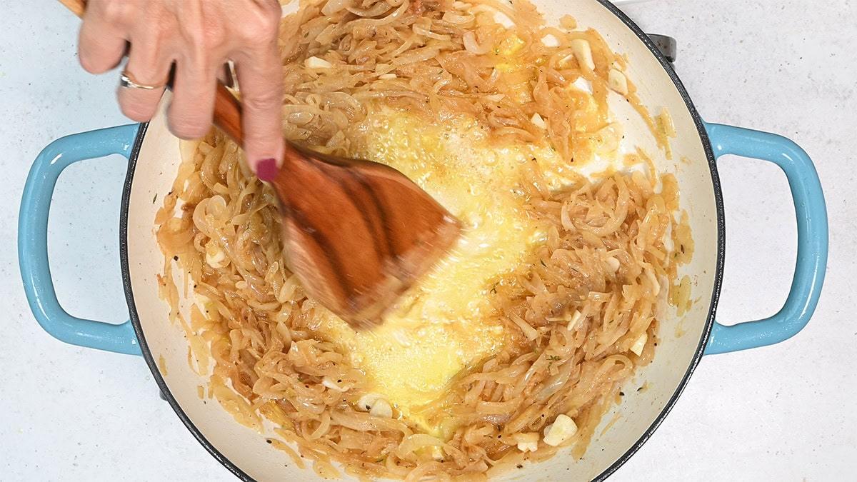 caramelized onions in a skillet