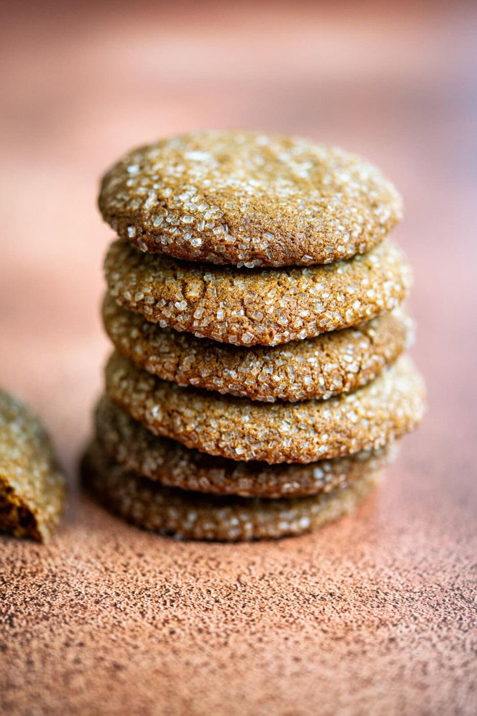 stack of homemade ginger cookies