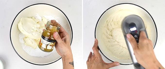 Making frosting for gingerbread layer cake