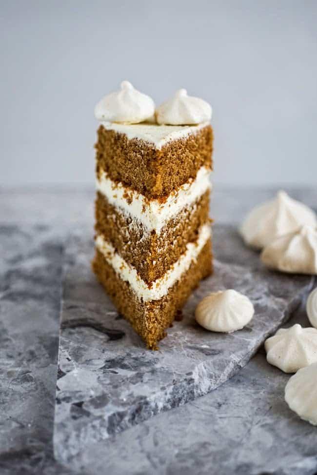 Gingerbread cake with cinnamon cream cheese frosting