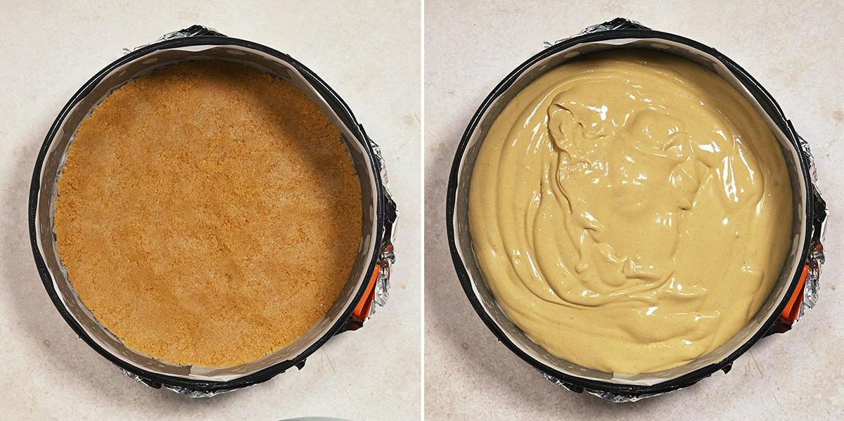 gingerbread cheesecake process shots