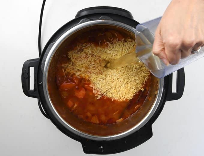 Making giouvetsi in the Instant Pot