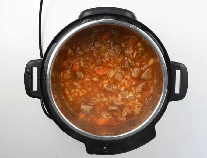Making giouvetsi in the Instant Pot