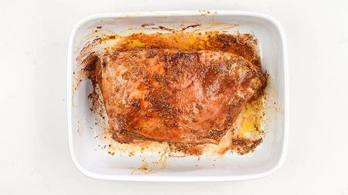 Marinating shoulder of lamb for Greek gyros