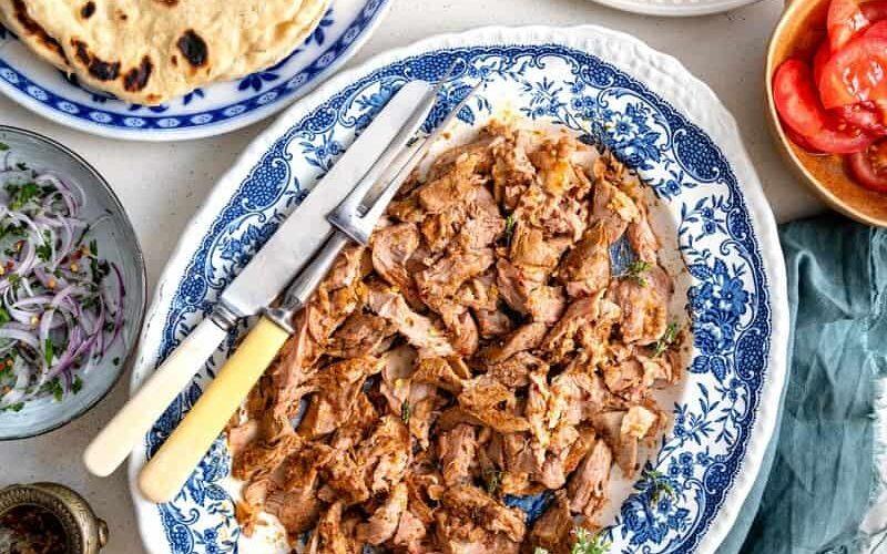 Platter of Greek lamb gyros