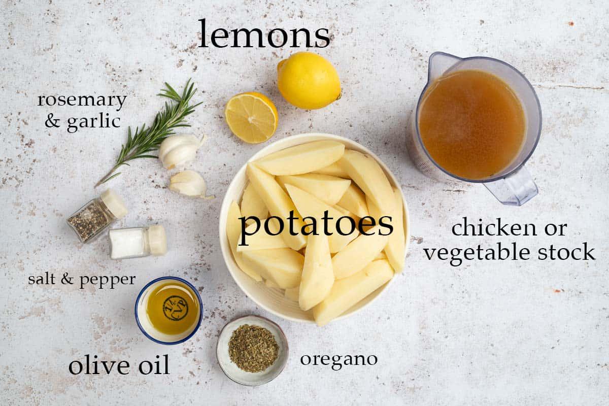 Ingredients for Greek Lemon Potatoes