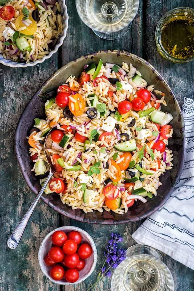 Greek Orzo Pasta Salad | Slimming Friendly