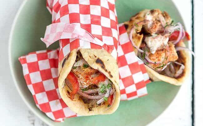 Greek pork souvlaki with tzatziki and homemade pitta bread – one of life's great pleasures and so easy to make!