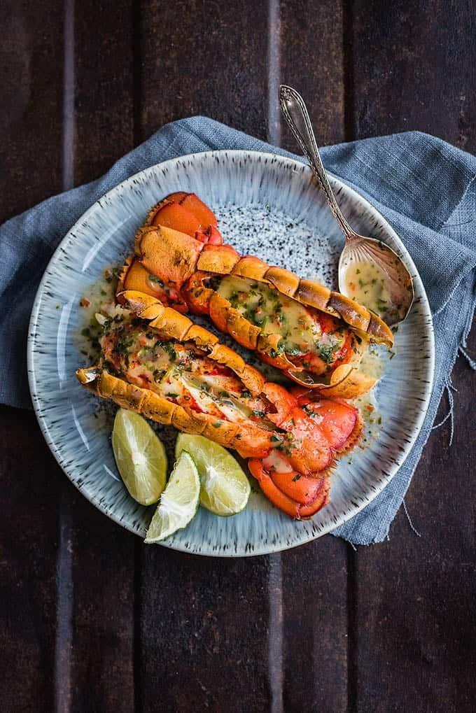 Grilled Lobster Tails with Chilli Butter Sauce
