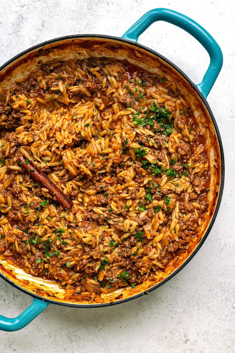 casserole with ground beef orzo