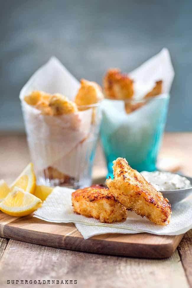 Grown up fish fingers with easy tartar sauce