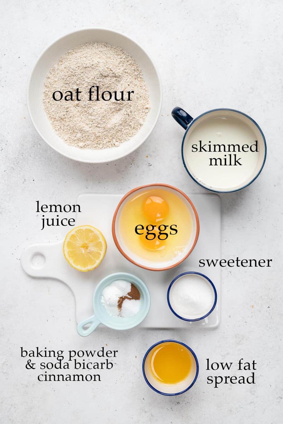 Healthy oat waffle ingredients