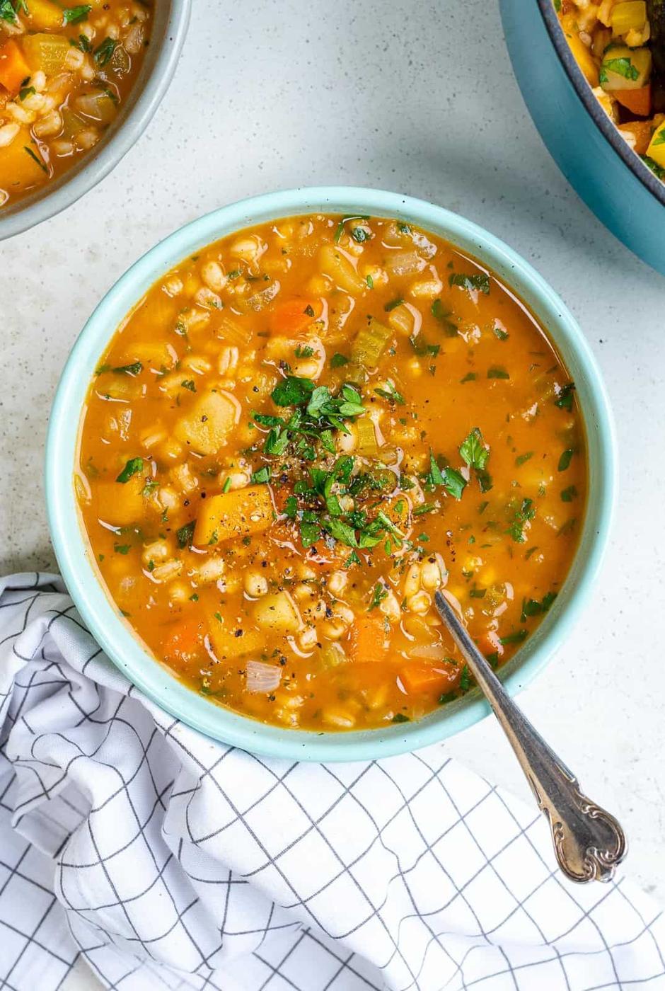 Bowl of homemade vegetable soup