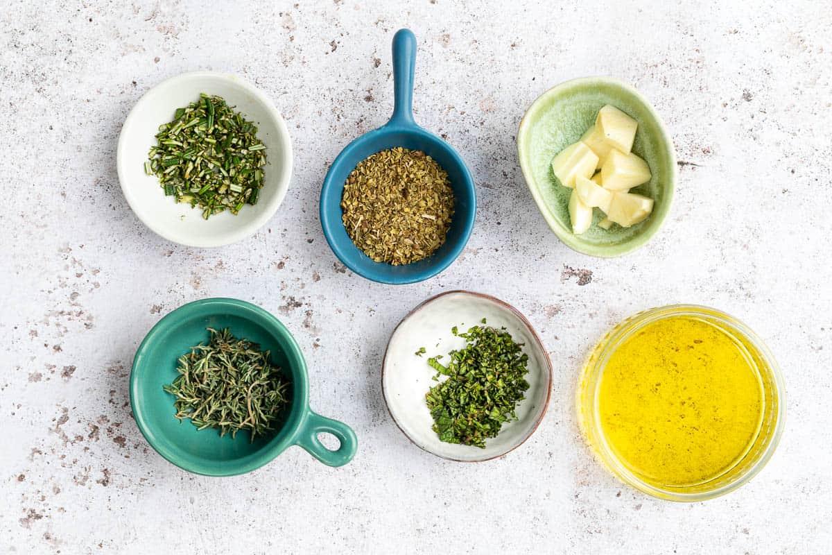 Ingredients for lamb chop marinade