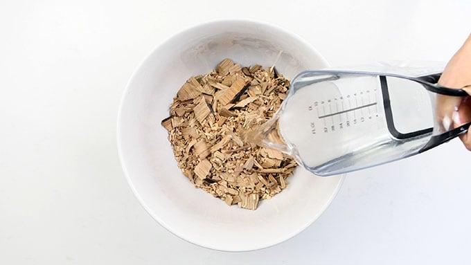 Soaking wood chips