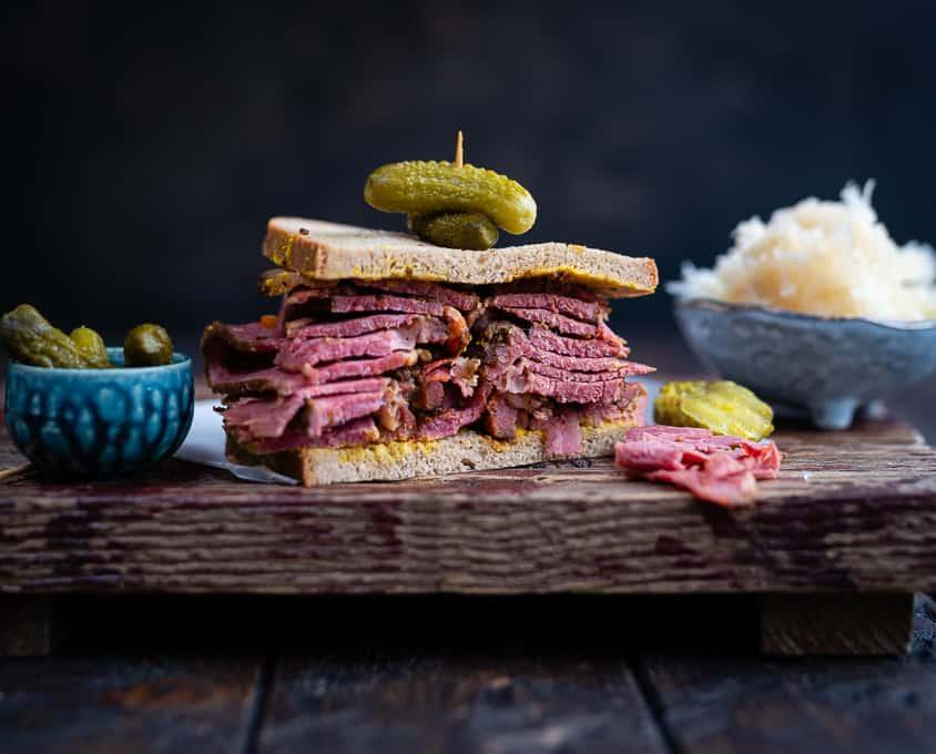 Pastrami on rye bread