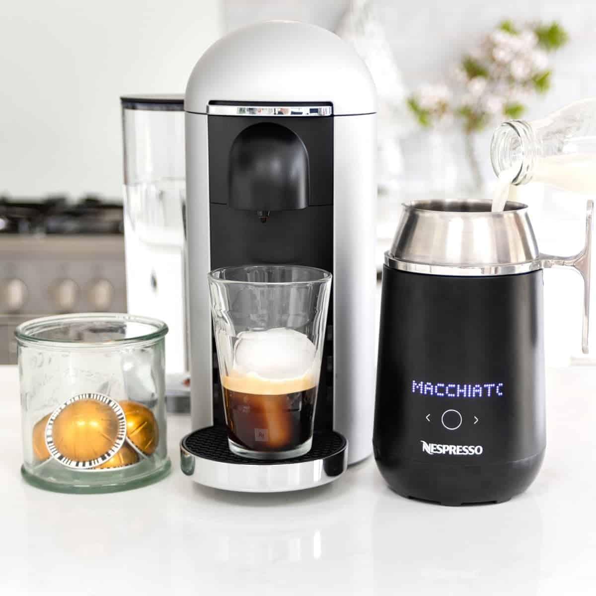 Making Nespresso on Ice Macchiato