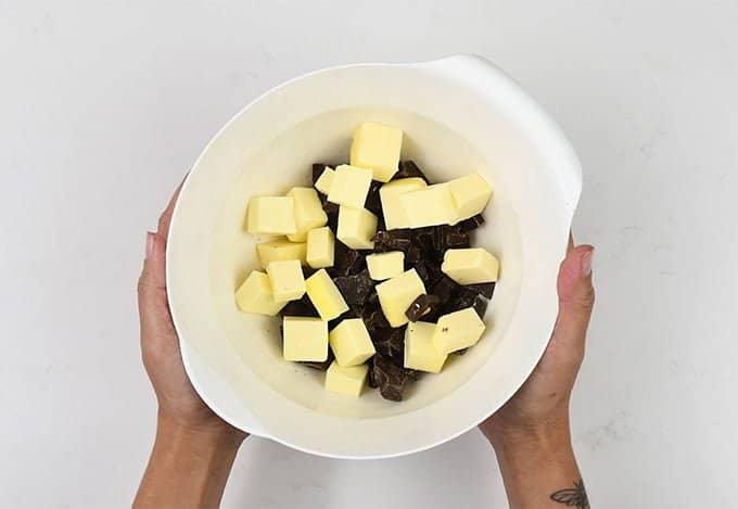 Melting butter and chocolate