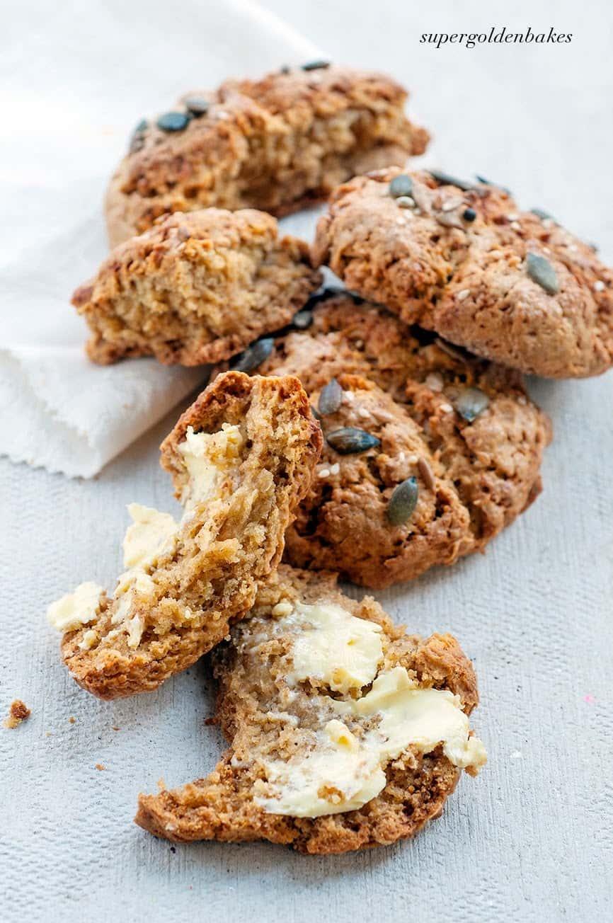 soda bread rolls with seeds
