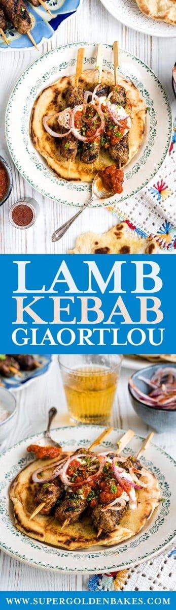 Lamb giaortlou kebab with tomato sauce and yoghurt served over pitta bread | Nusde