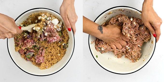 Making Greek Meatballs collage