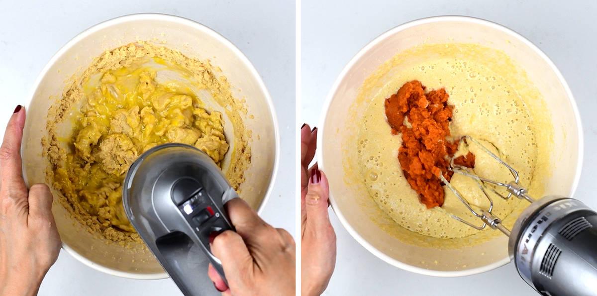 making pumpkin bread collage