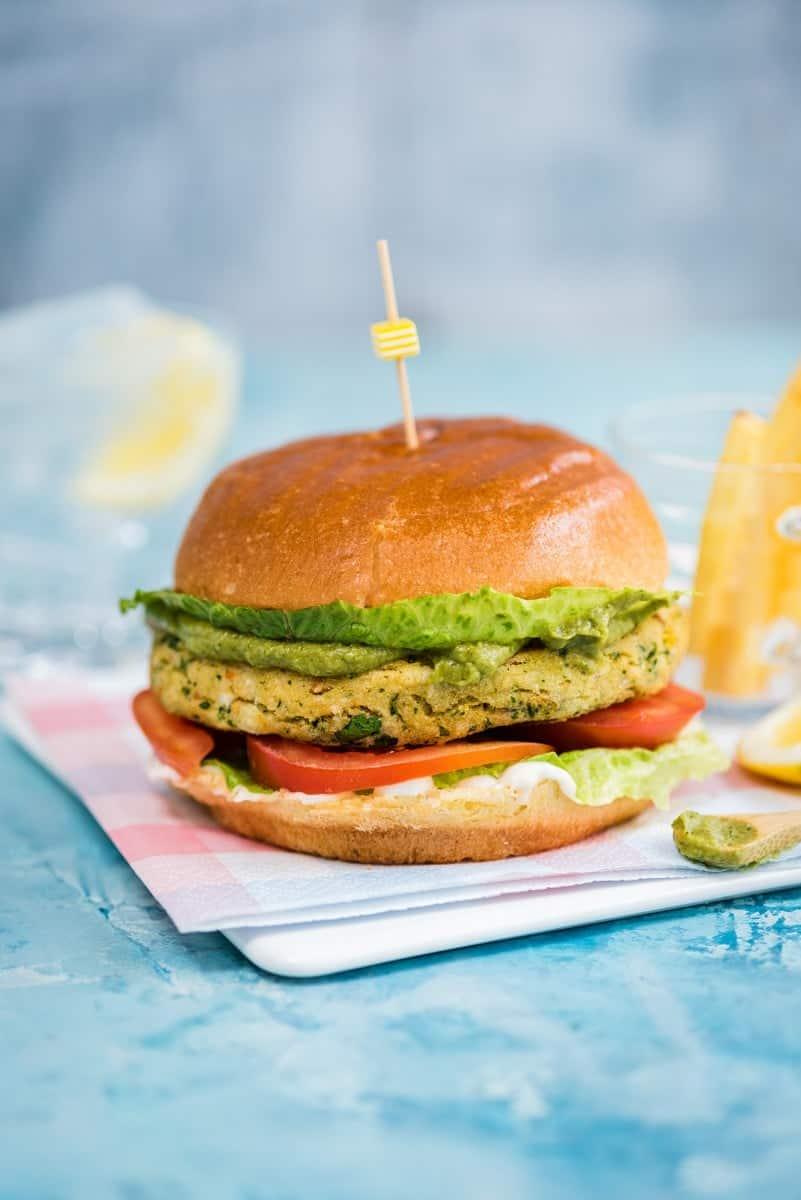 ‘Krabby patty’ – crab burger with avocado green goddess dressing