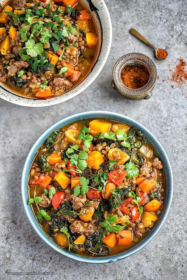 Healthy Lamb, Lentil and Squash Stew