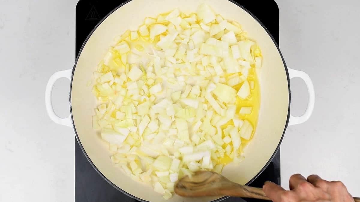 sauteing onions