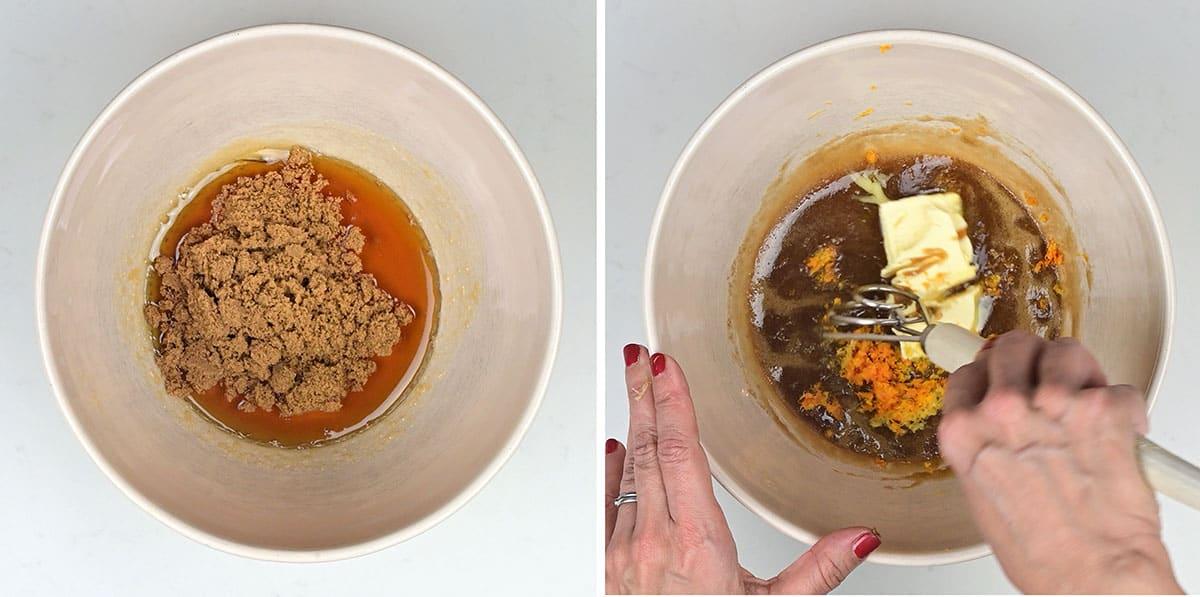 Collage showing how to make Lebkuchen cookie dough