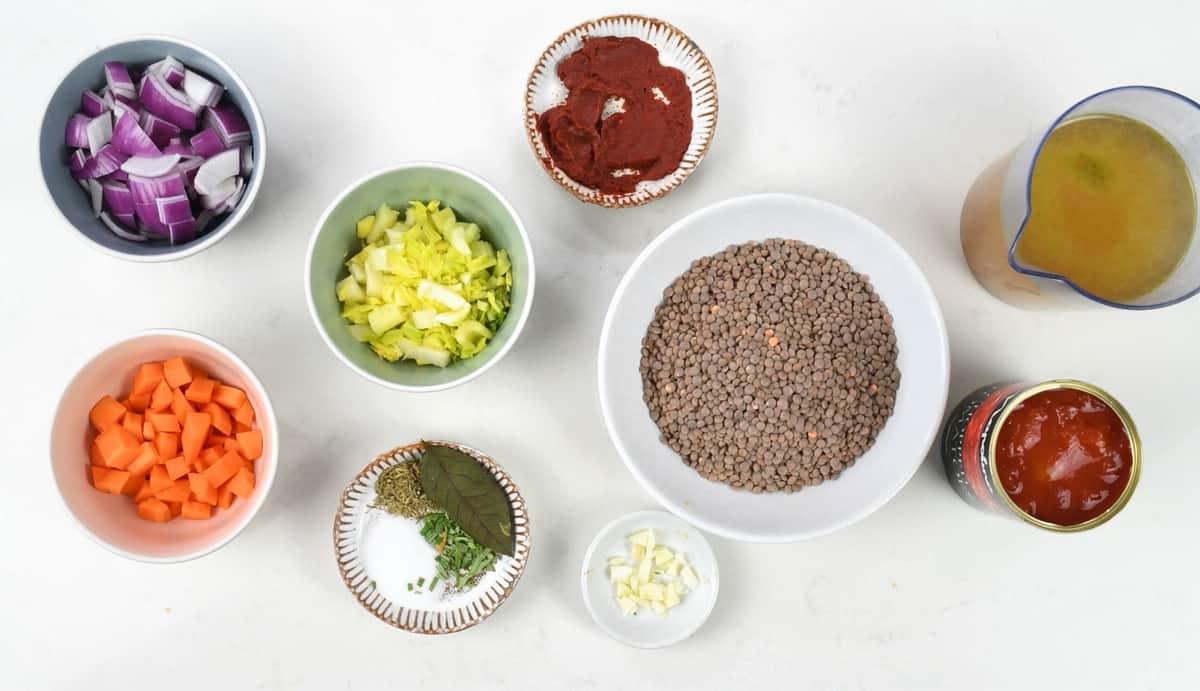 Greek Lentil Soup Ingredients