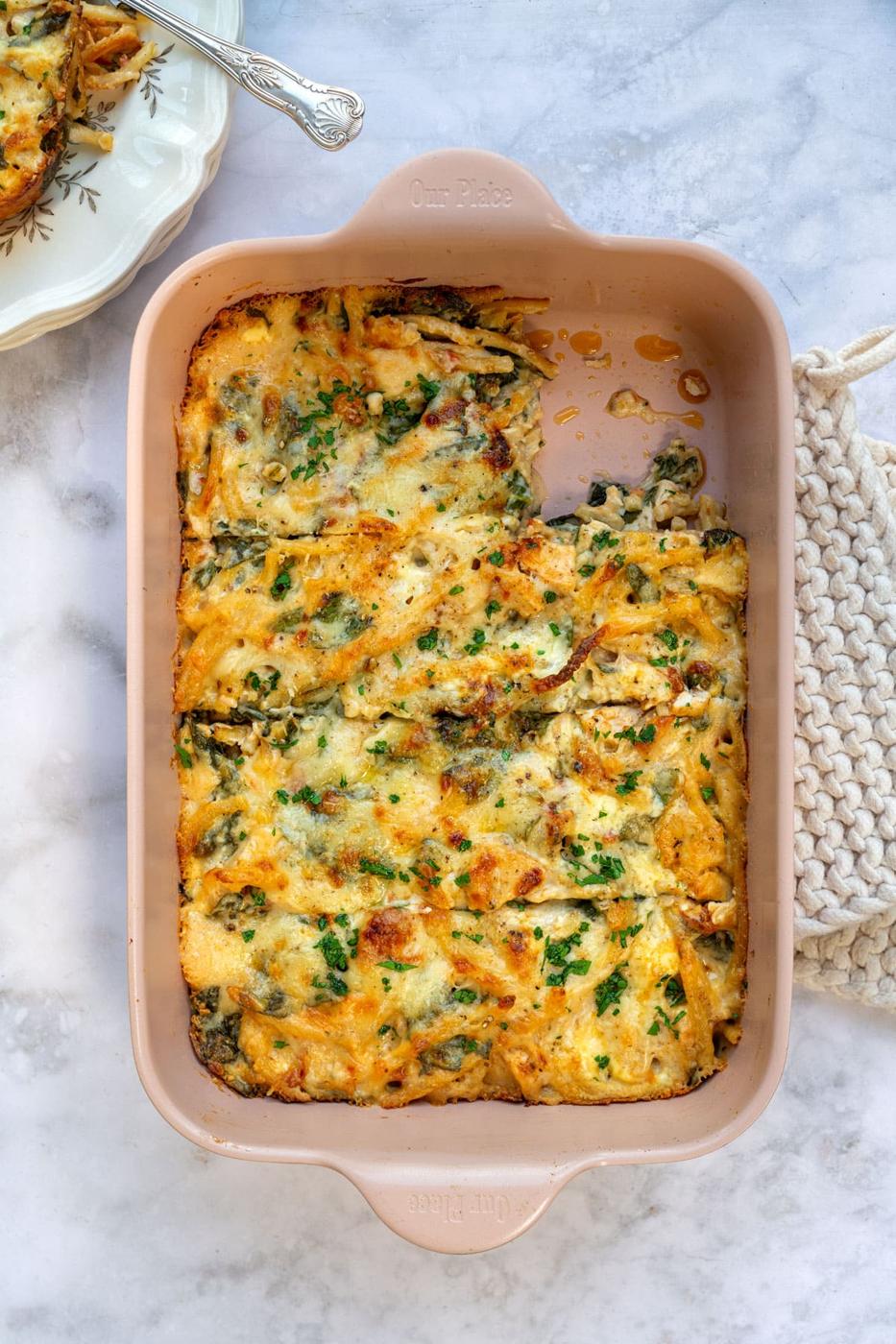 Marry Me Chicken Pasta Bake