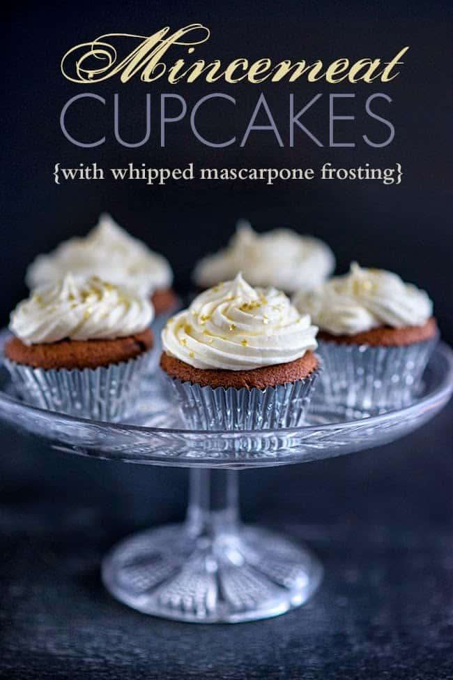 Mincemeat cupcakes with mascarpone frosting