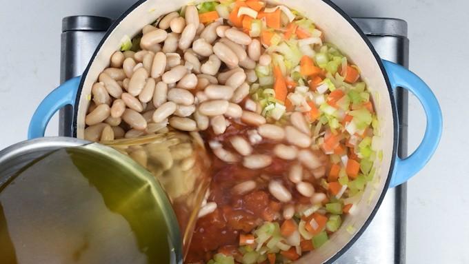 Making minestrone soup